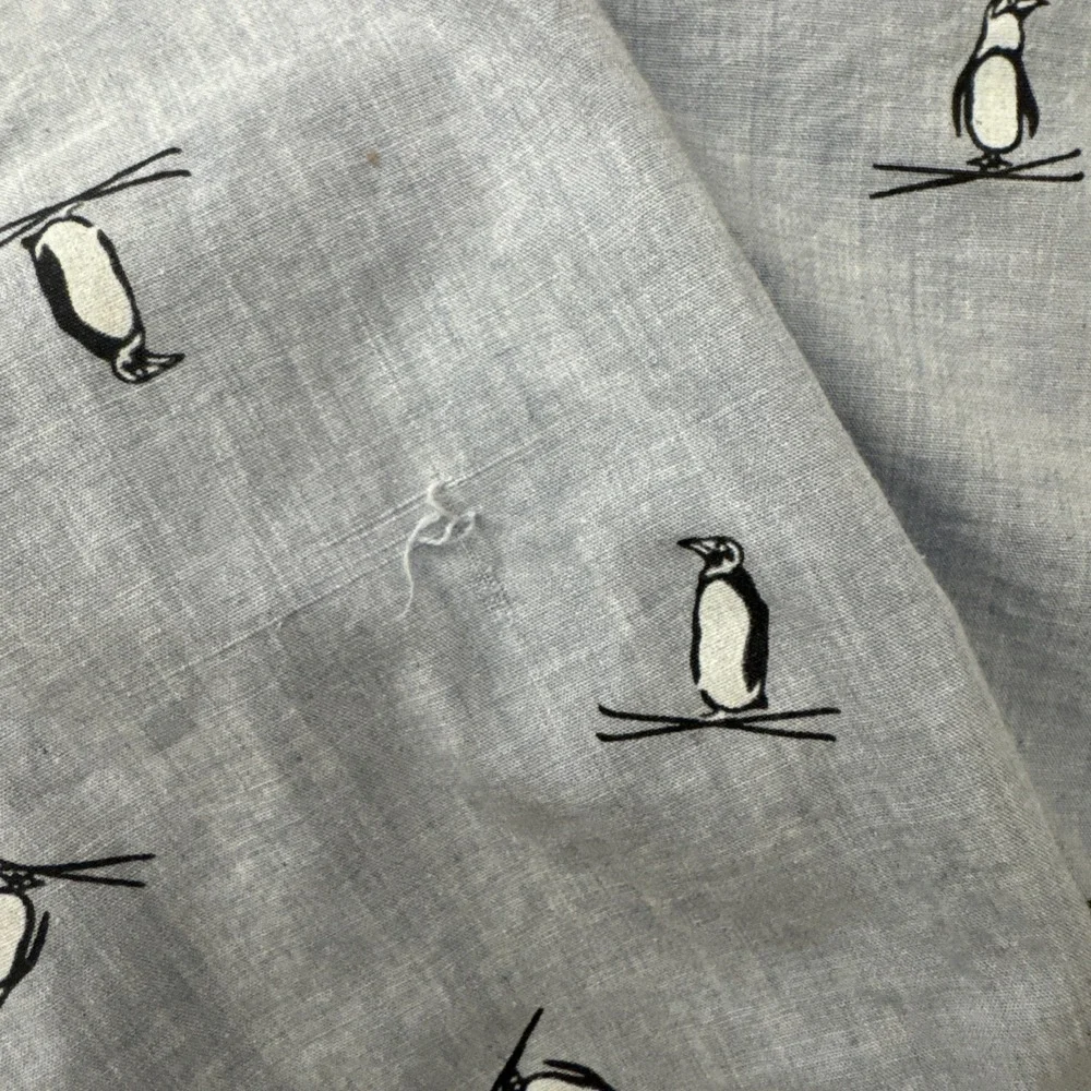 Penguin Skiing Banana Republic Luxe Poplin Shirt Mens Large Blue Untucked Slim - Picture 3 of 7